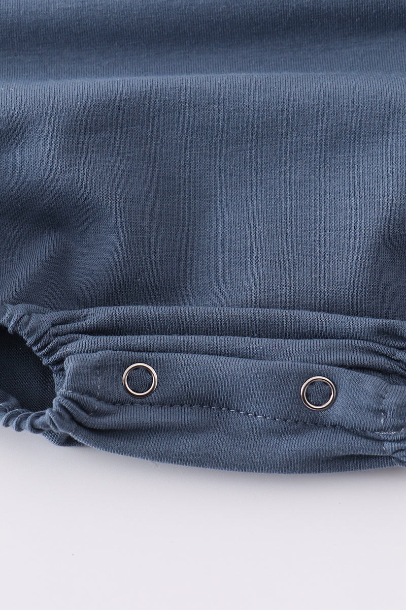 navy truck french knot boy bubble