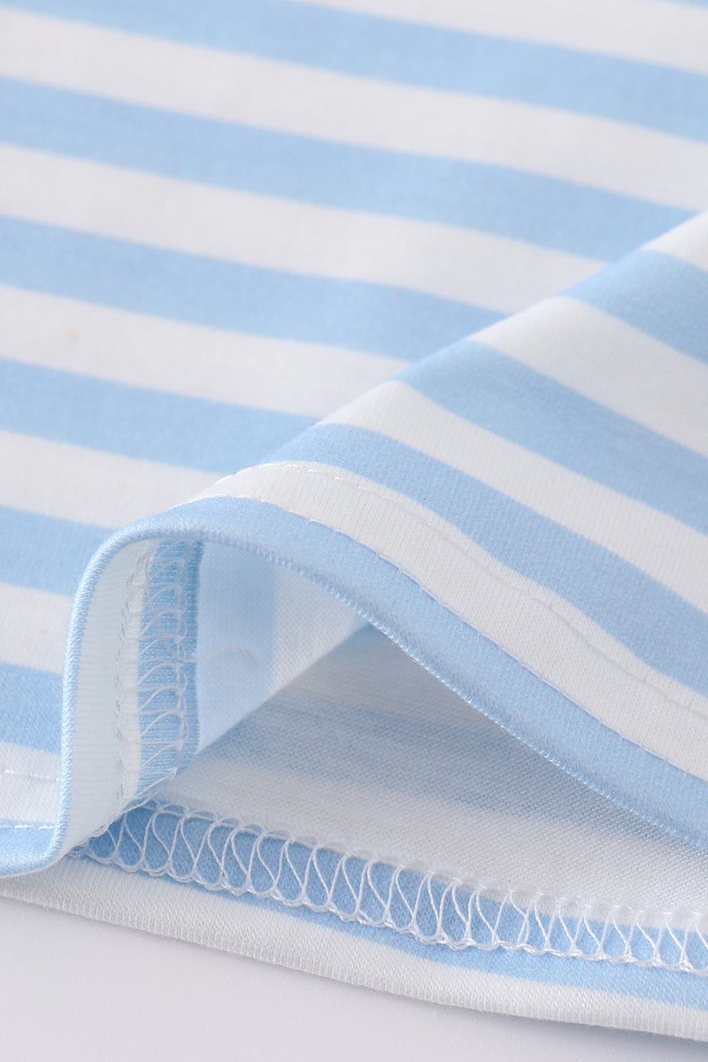 blue stripe helicopter embroidery smocked set