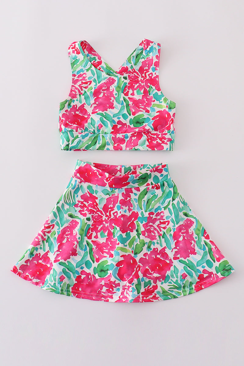 pink paradise workout tennis set