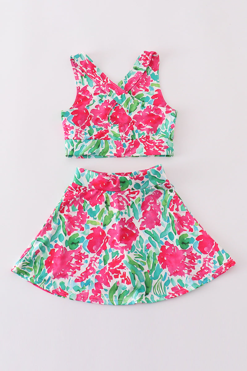 pink paradise workout tennis set