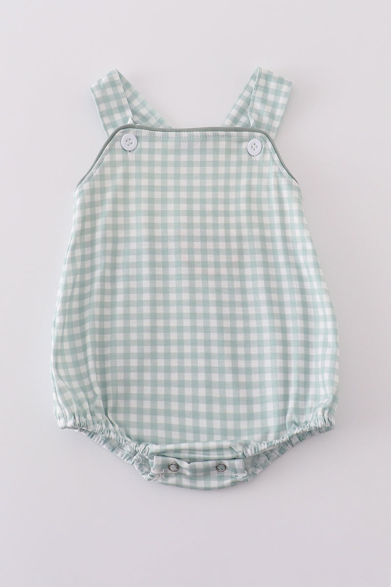green gingham boy bubble