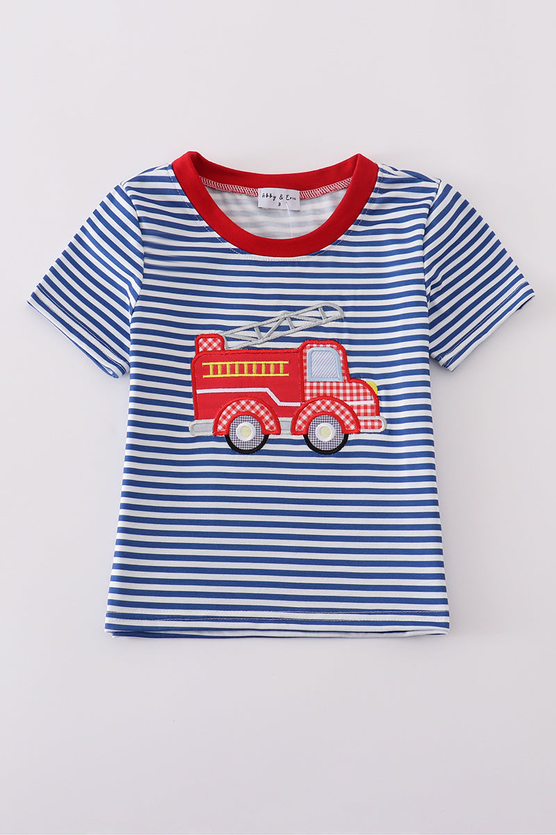 firetruck embroidery tshirt