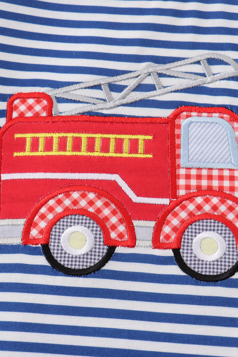 firetruck embroidery tshirt