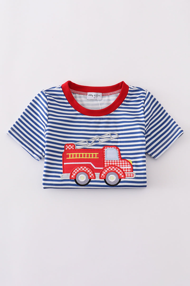 firetruck embroidery tshirt
