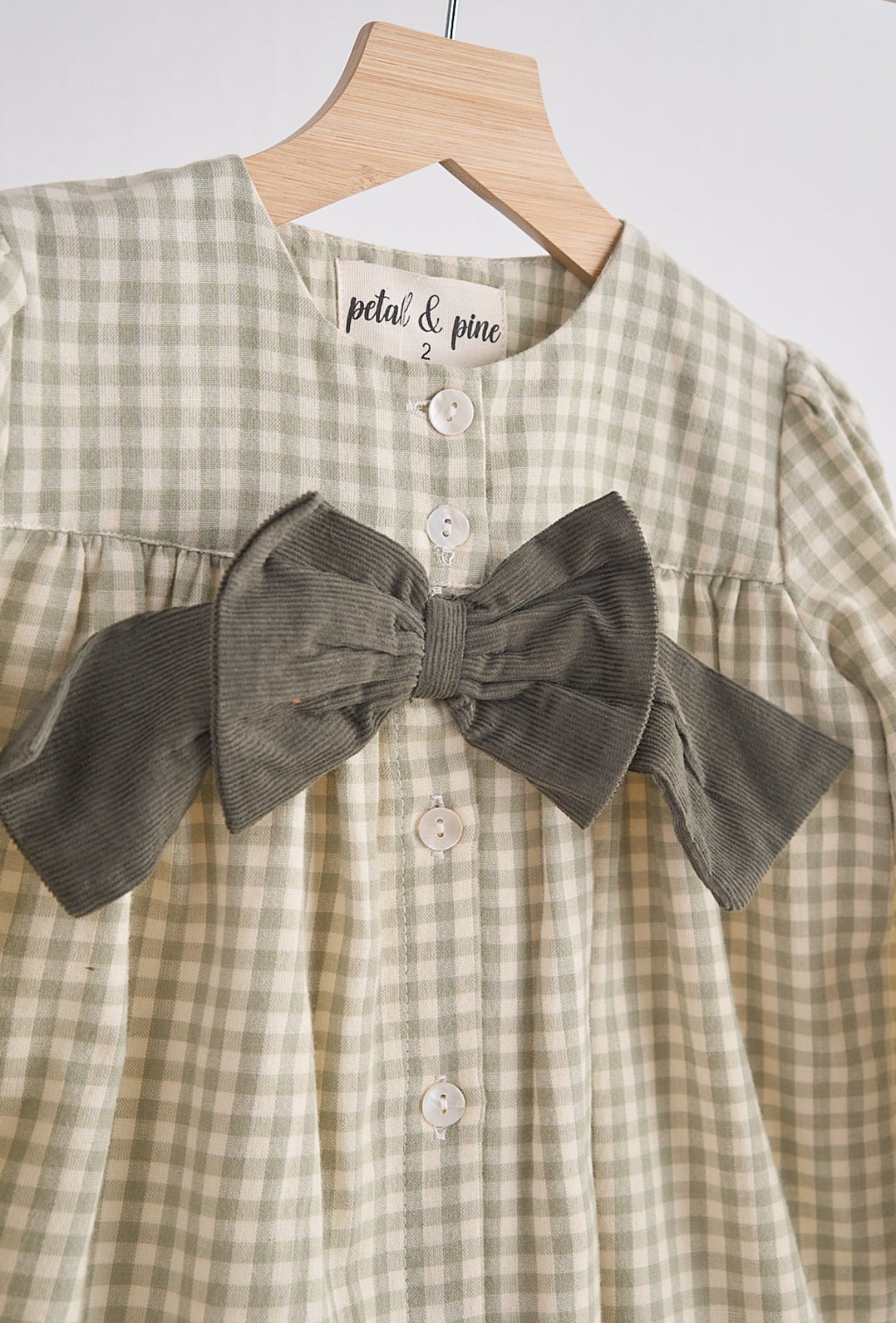 Moss green bow dress