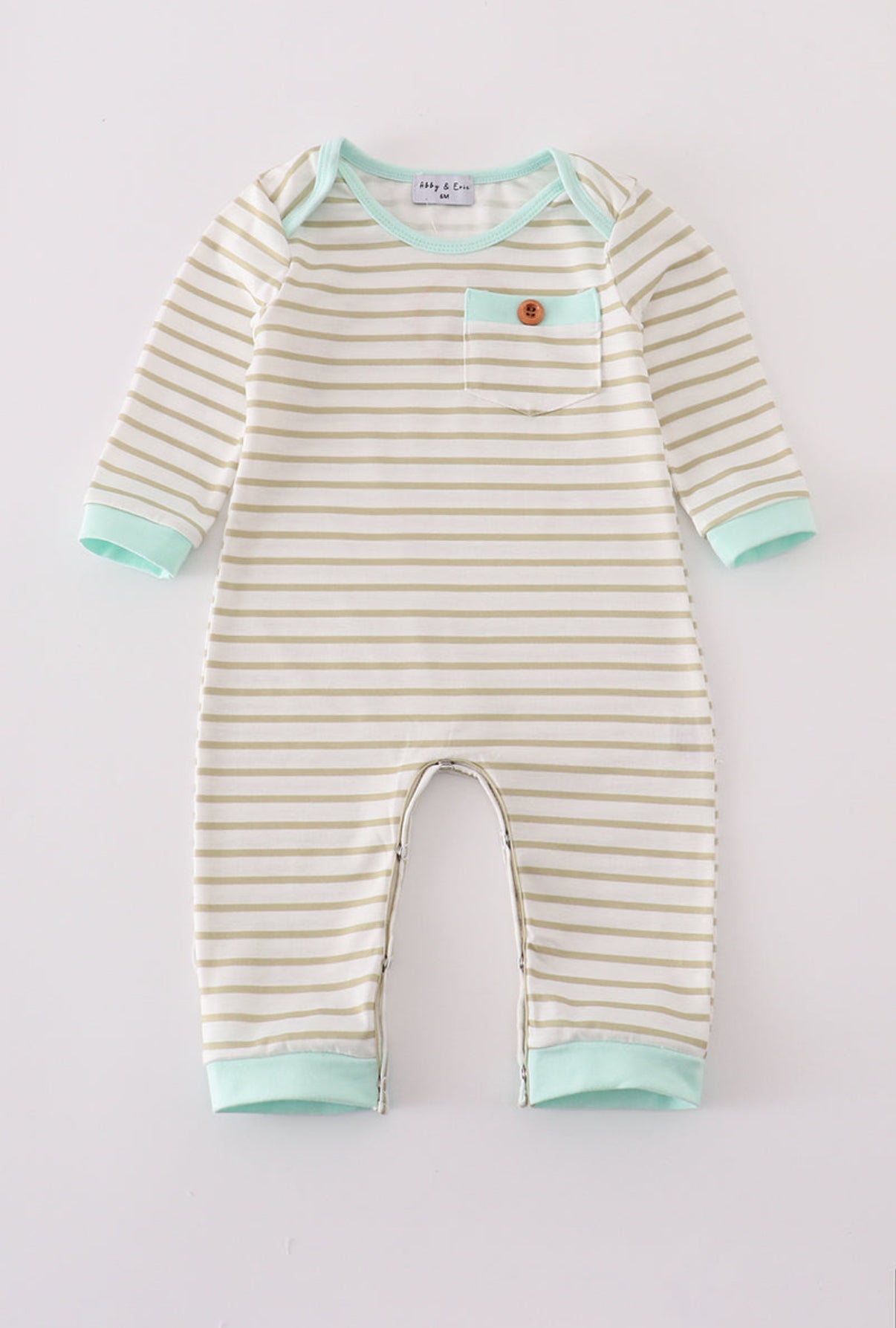 Khaki stripe romper