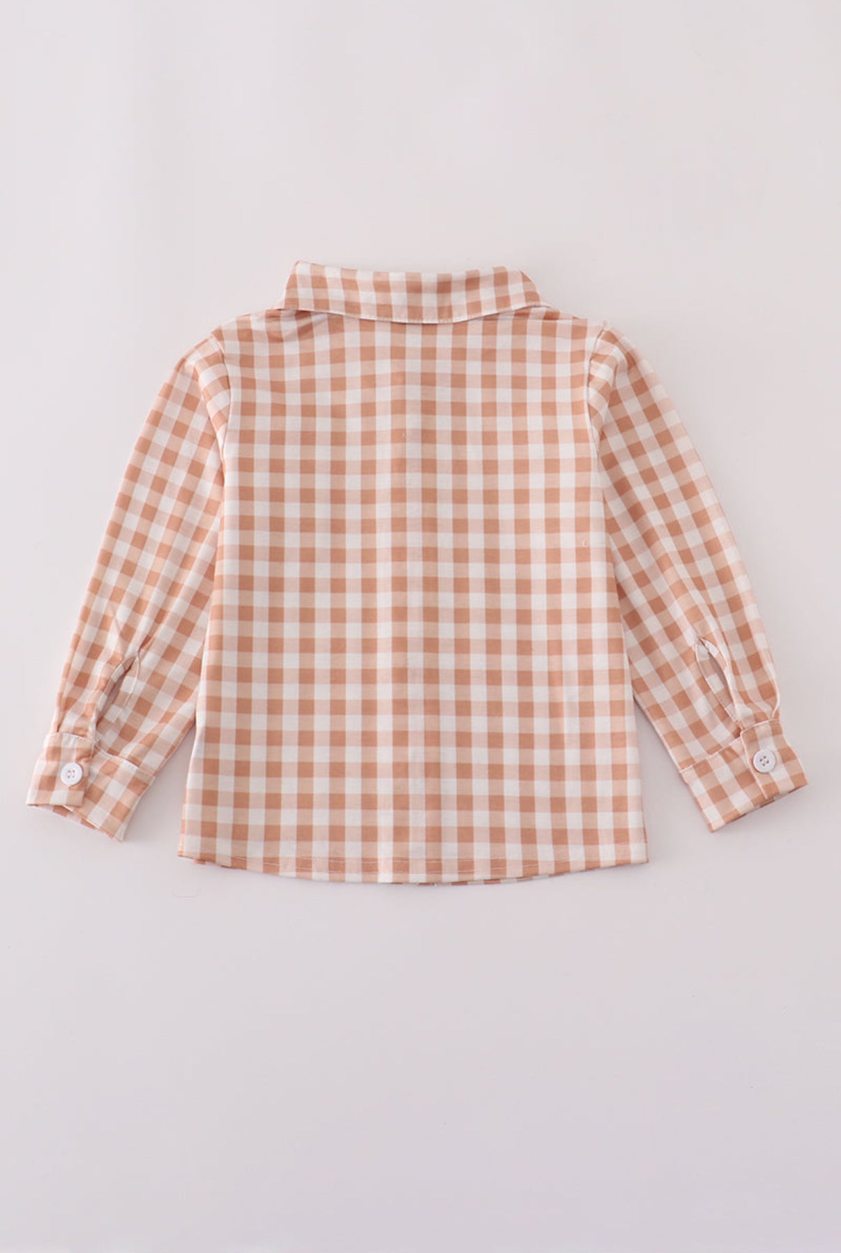 harvest orange gingham button up