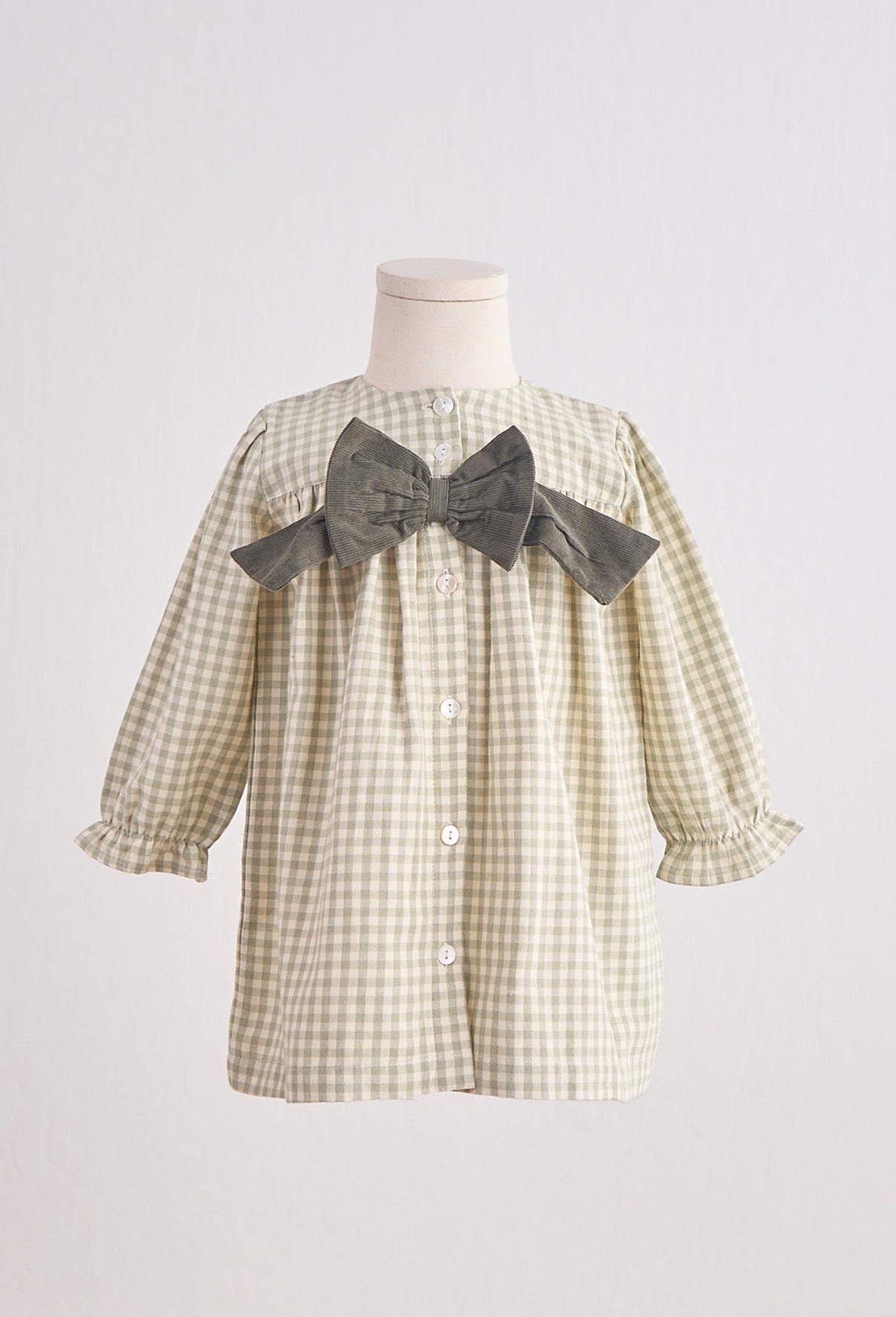 Moss green bow dress