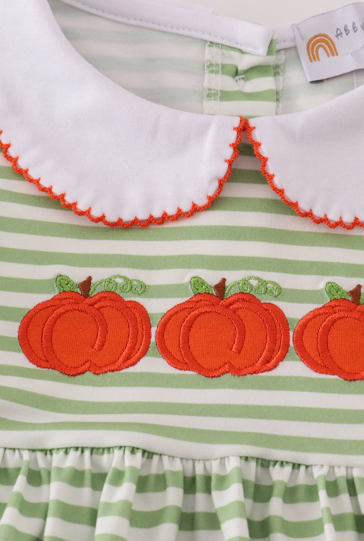 Pumpkin green stripe dress
