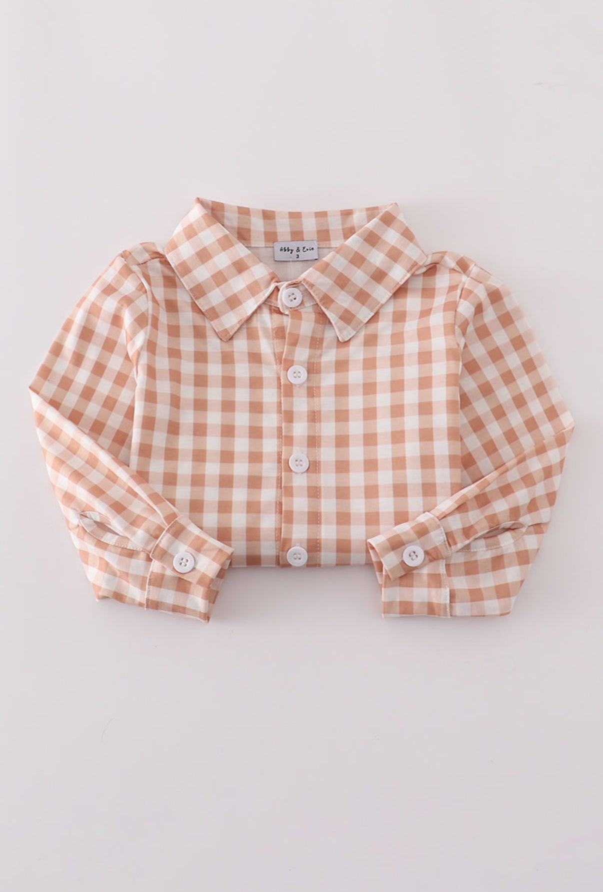 harvest orange gingham button up