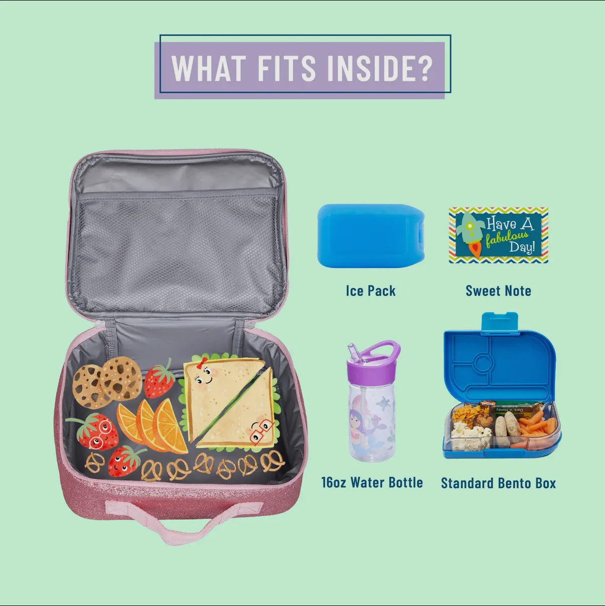 Pink glitter lunch box