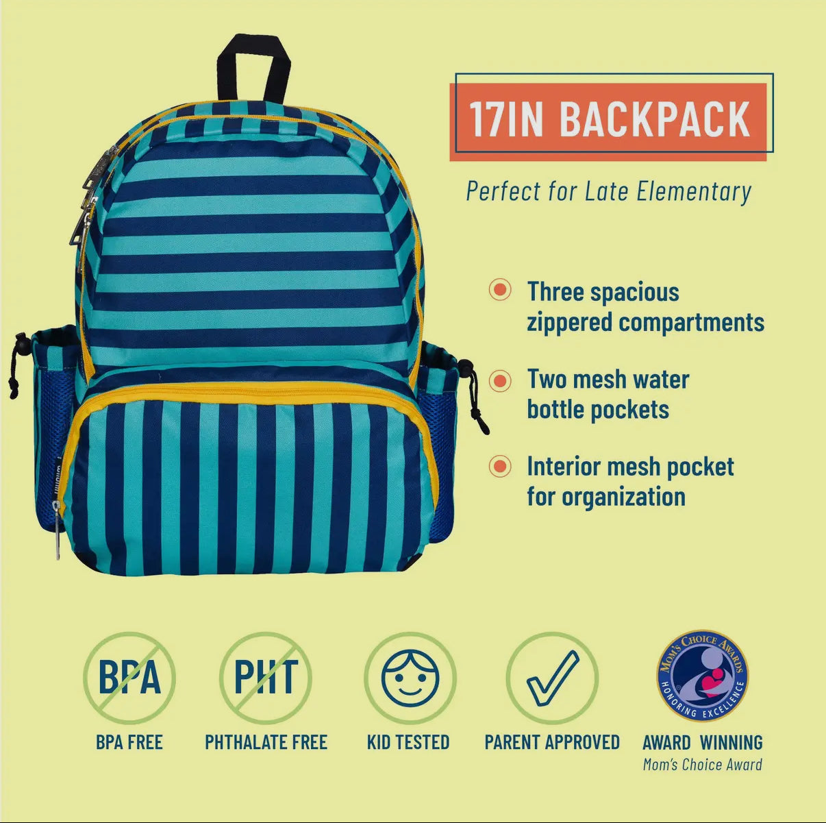 blue stripe backpack