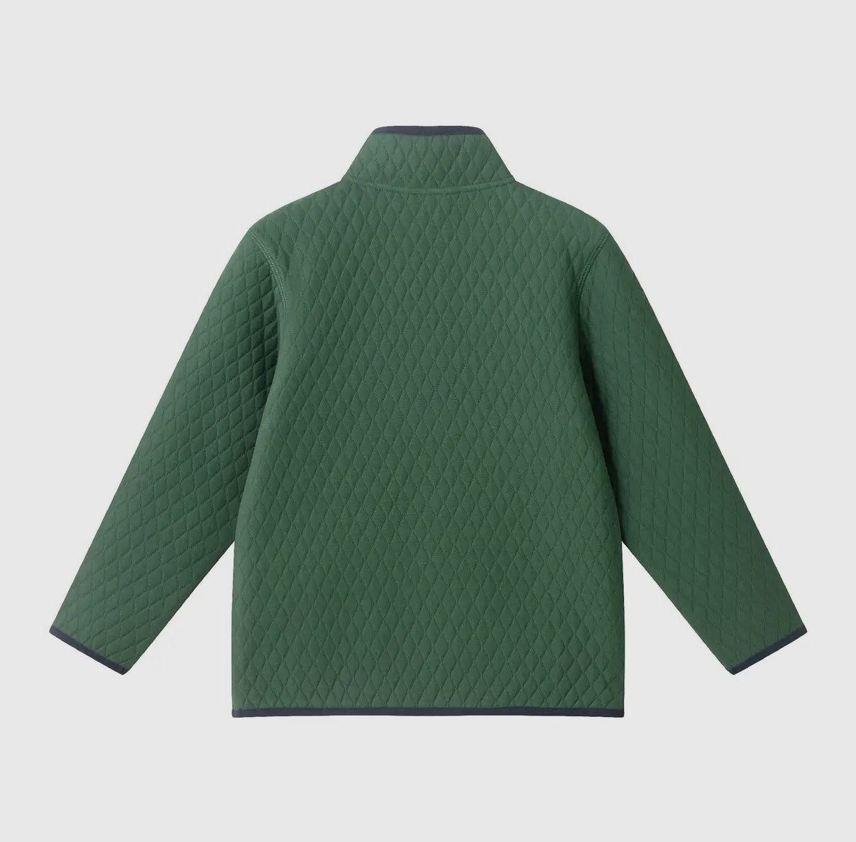 green quilted quarter zip