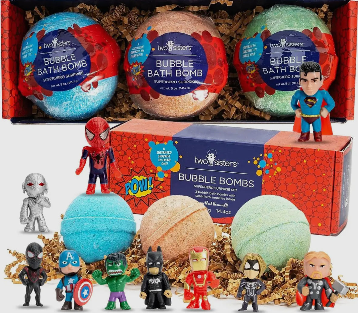 surprise superhero bath bomb set