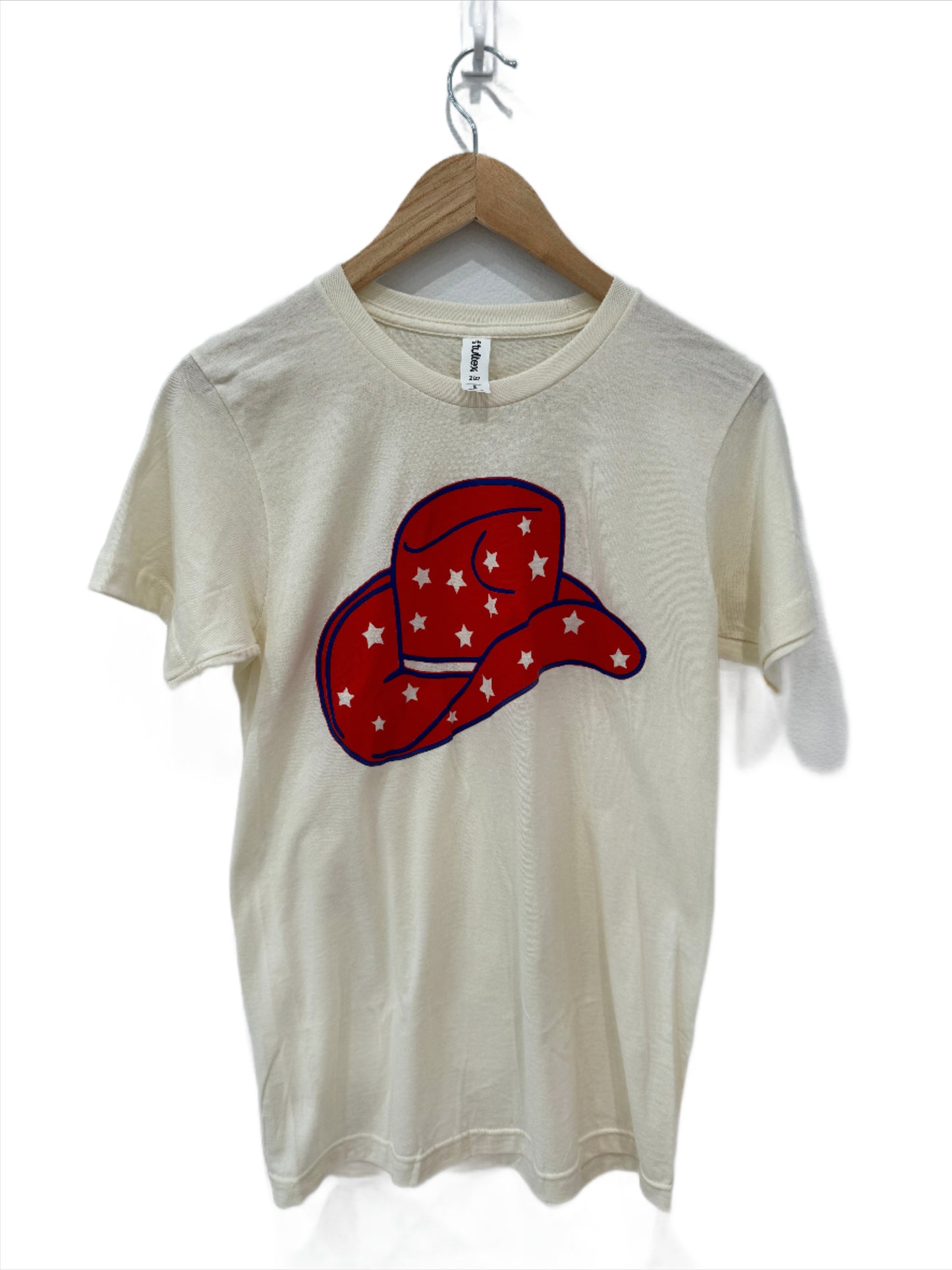 4th of july cowboy hat tee - cream