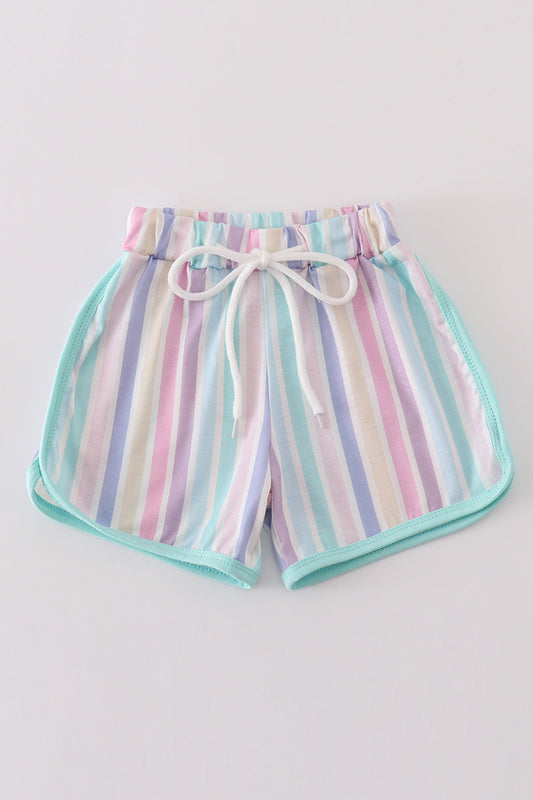 multicolor stripe shorts