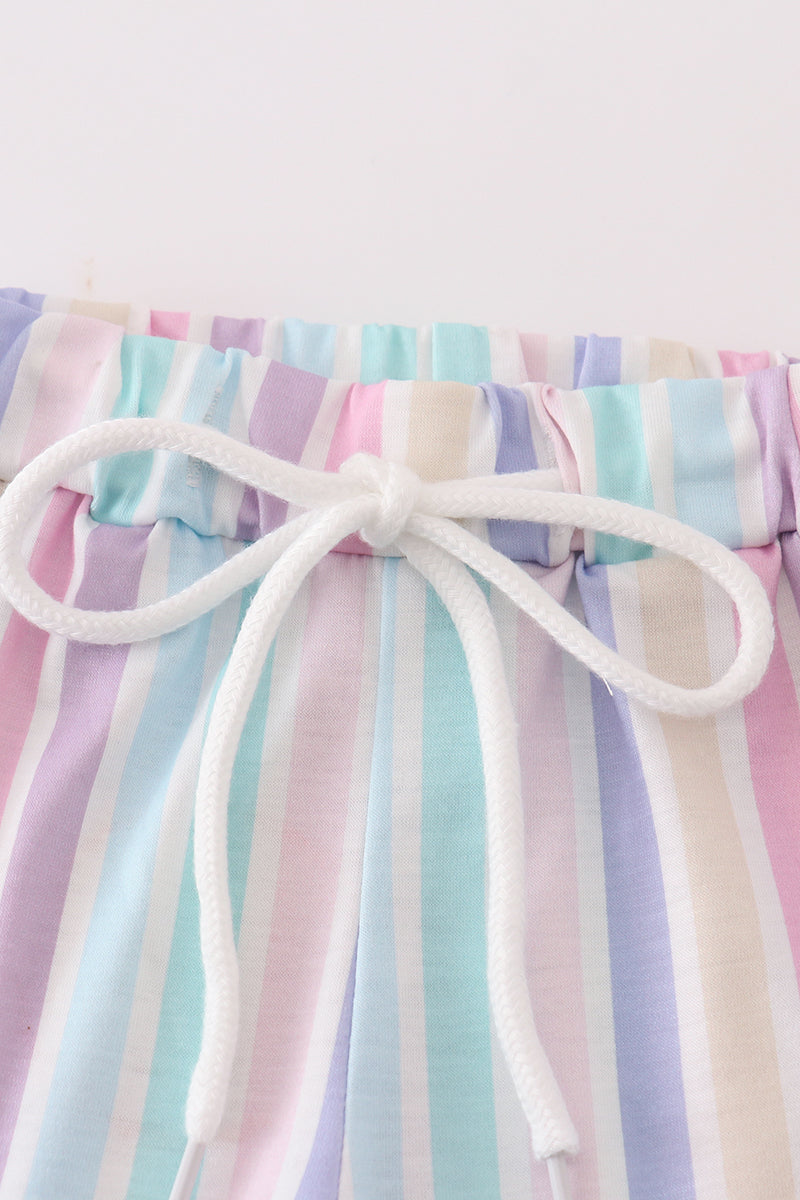 multicolor stripe shorts