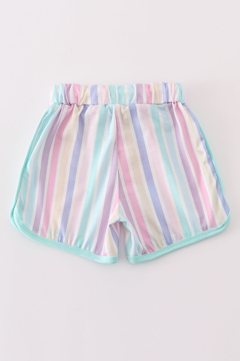 multicolor stripe shorts