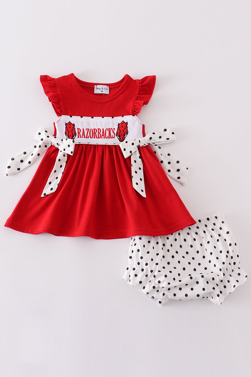 razorback embroidery girl bloomer set