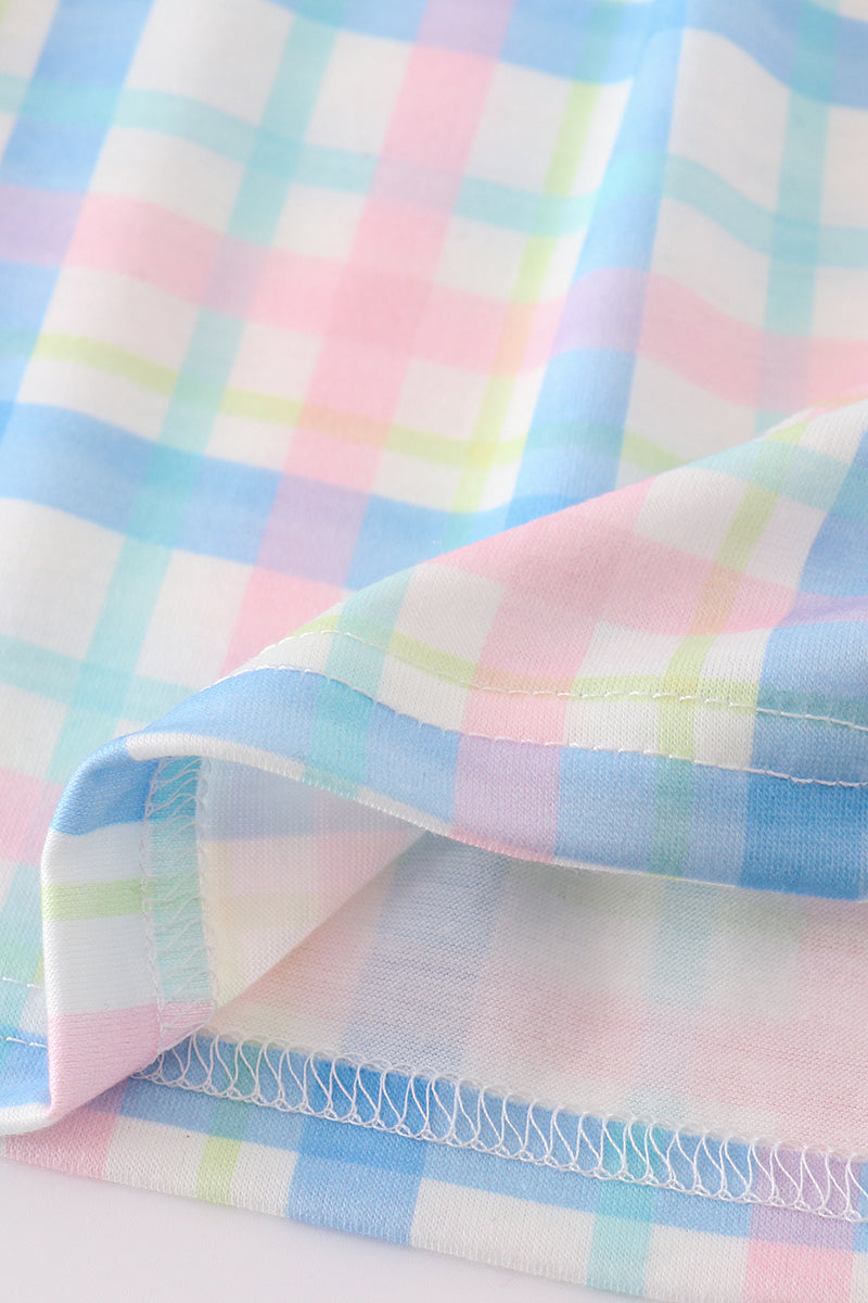 pink plaid bow dress