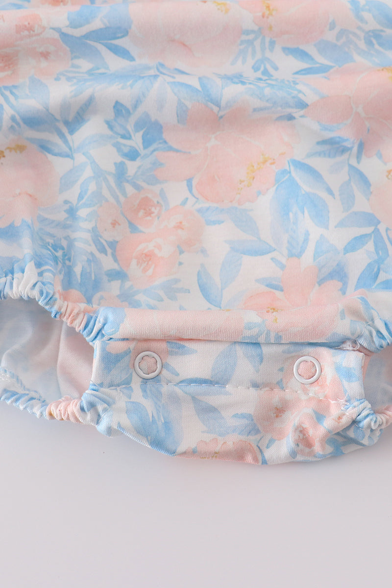 blue bloom elegance smocked bubble