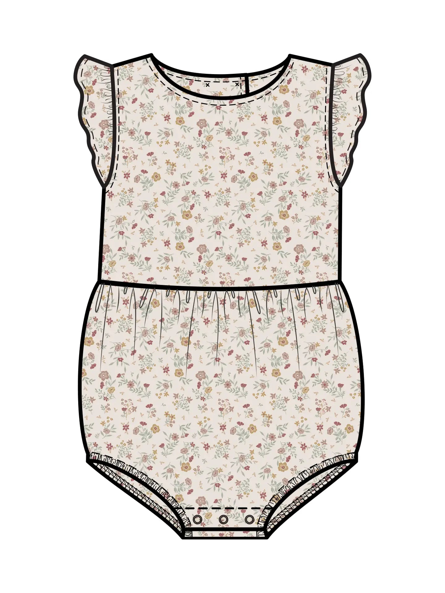baby romper- berry