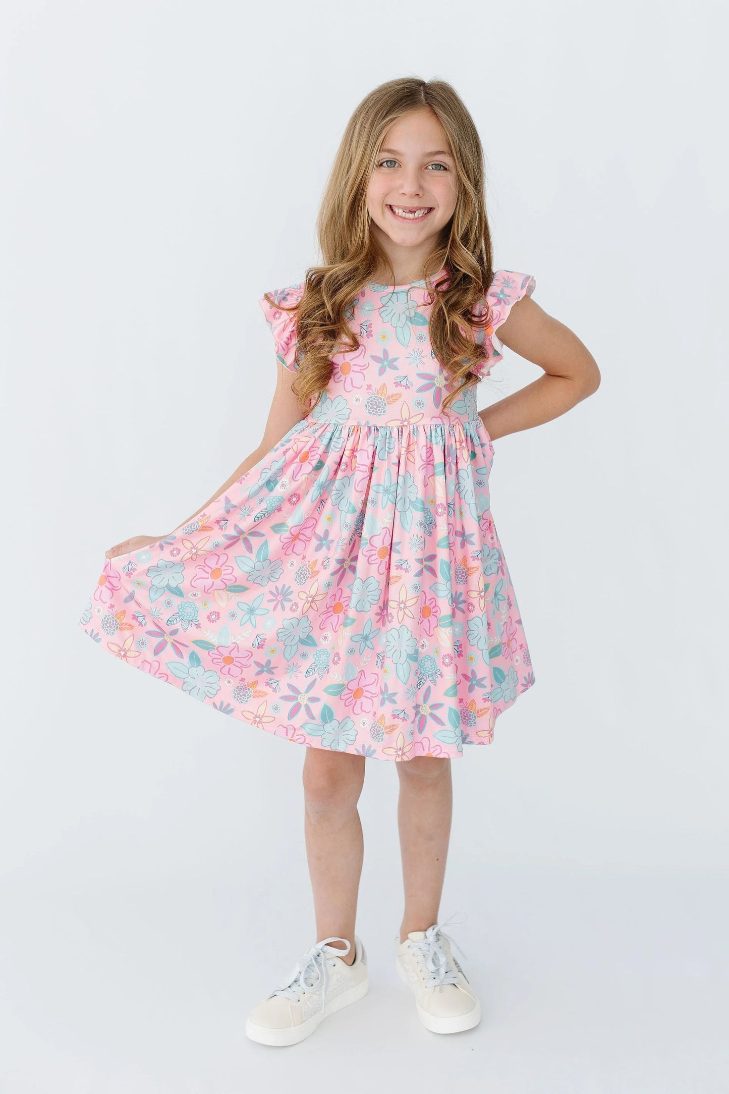 beachy blooms flutter twirl dress