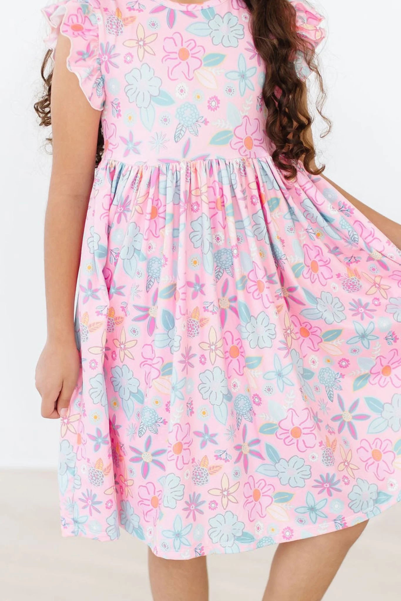 beachy blooms flutter twirl dress