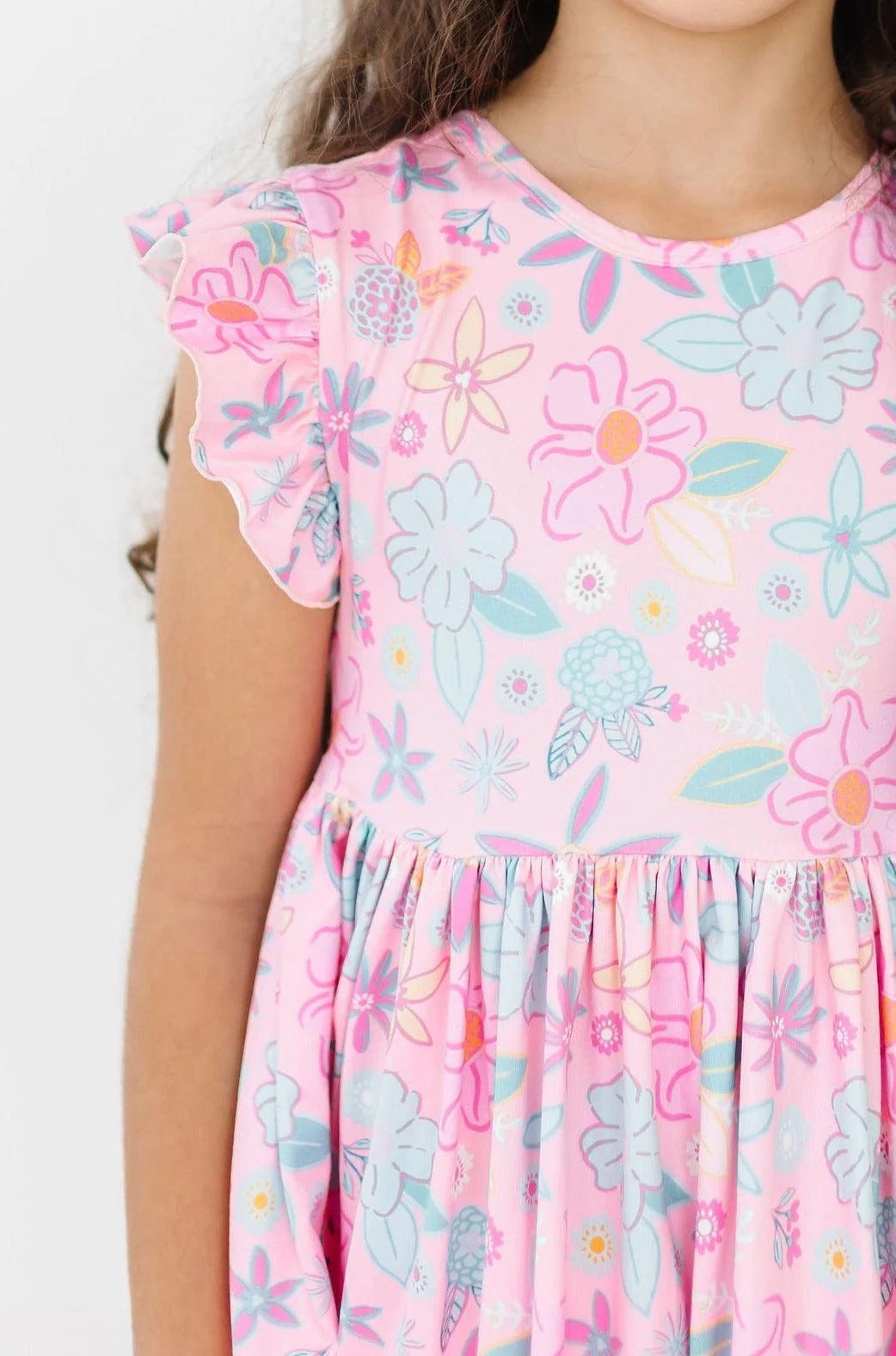 beachy blooms flutter twirl dress