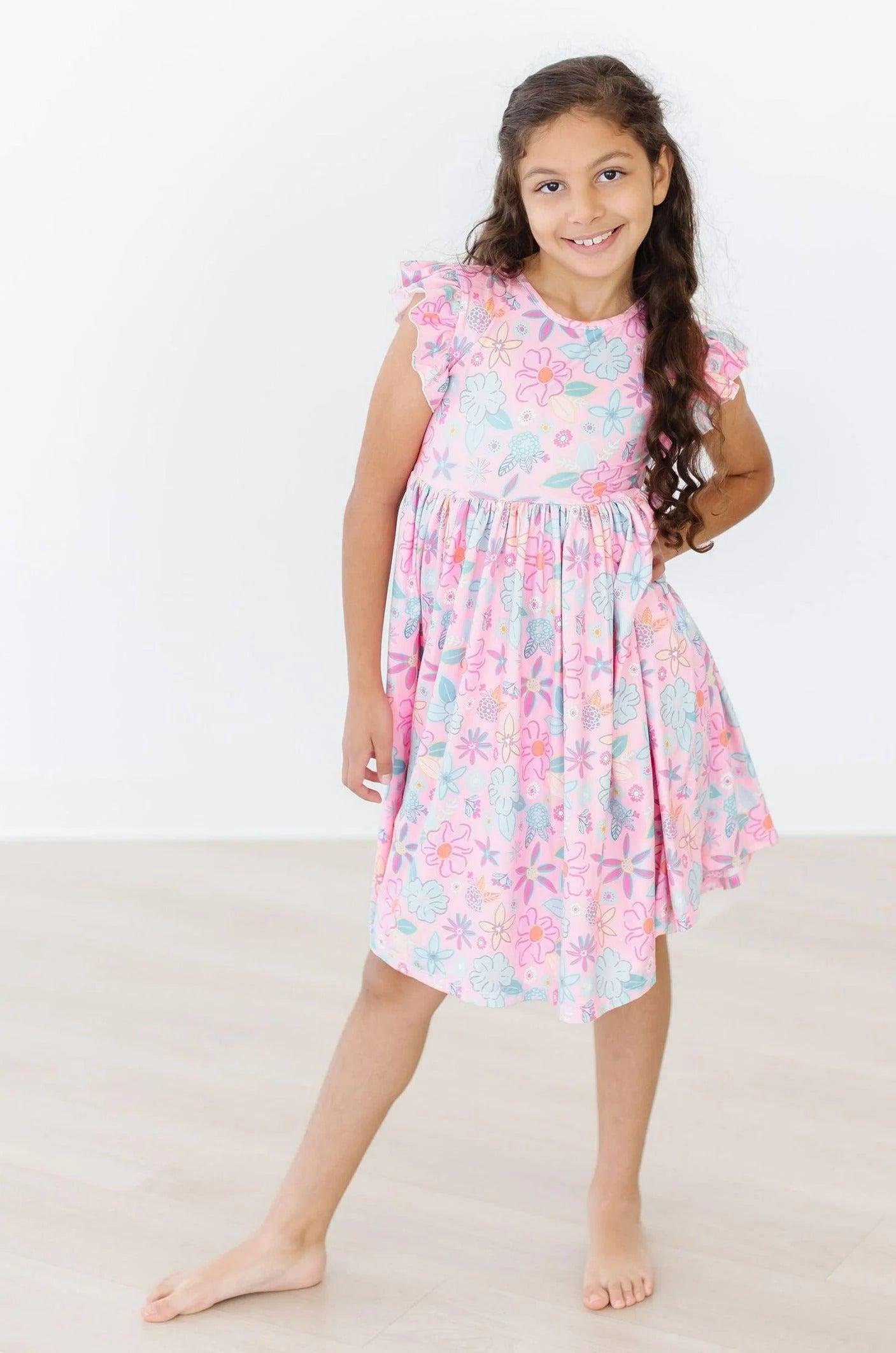 beachy blooms flutter twirl dress