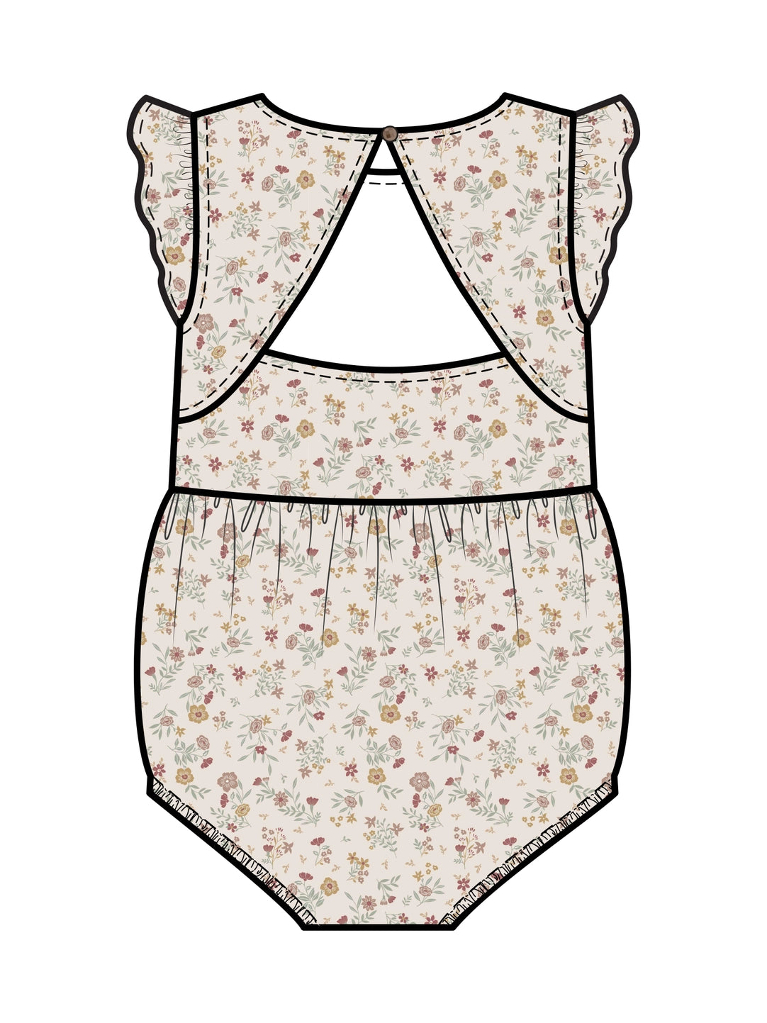 baby romper- berry