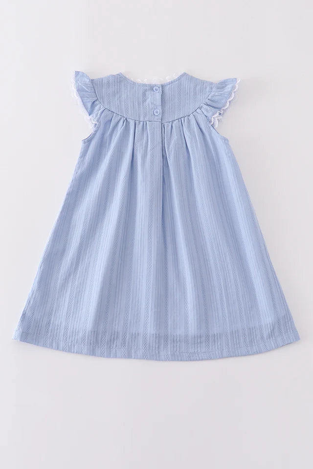 blue cross embroidery dress
