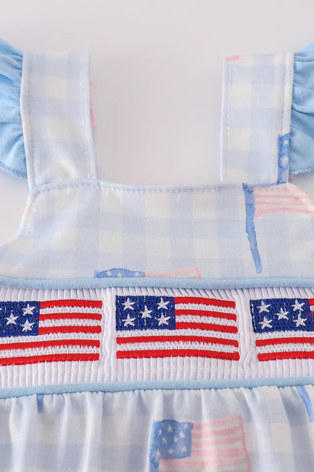 blue flag embroidery bubble