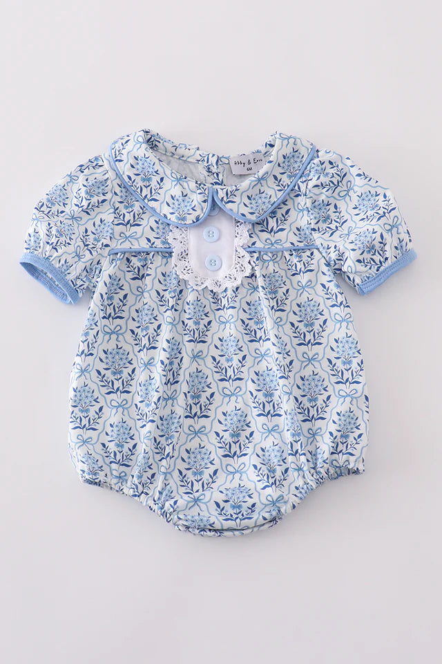 blue toile garden bow bubble