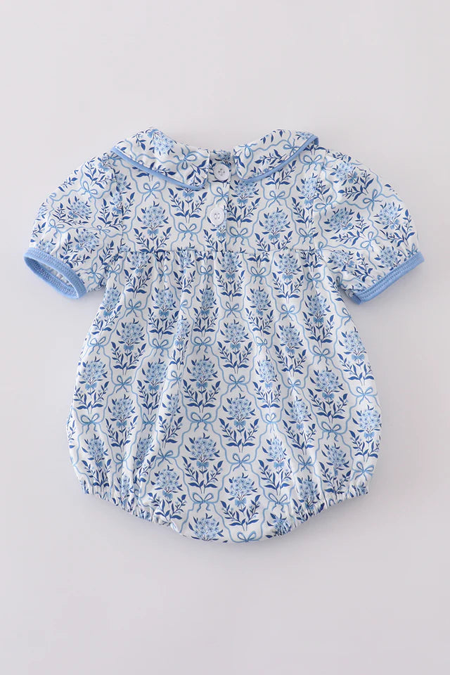 blue toile garden bow bubble