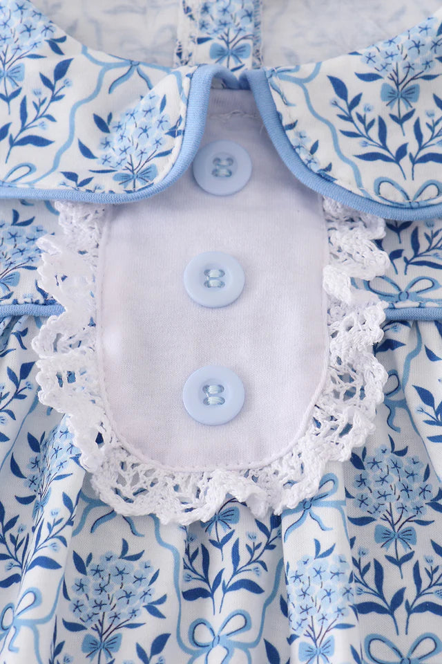 blue toile garden bow bubble