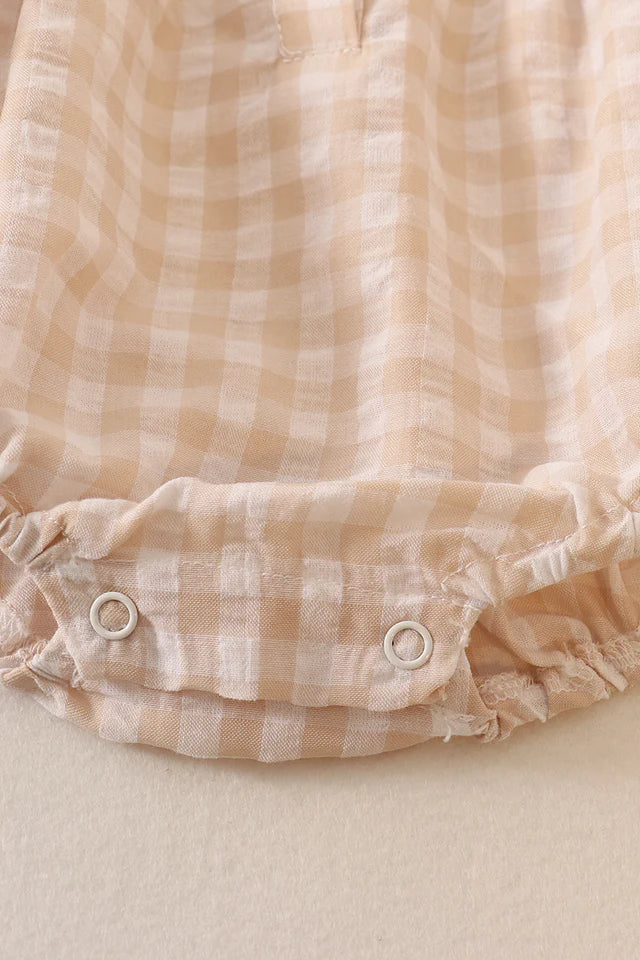 cream plaid linen bubble