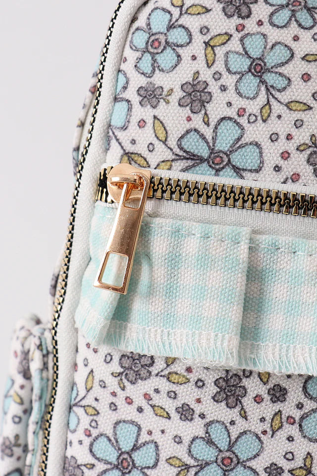 green floral ruffle lunch box