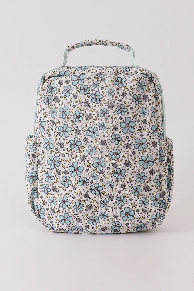 green floral ruffle lunch box