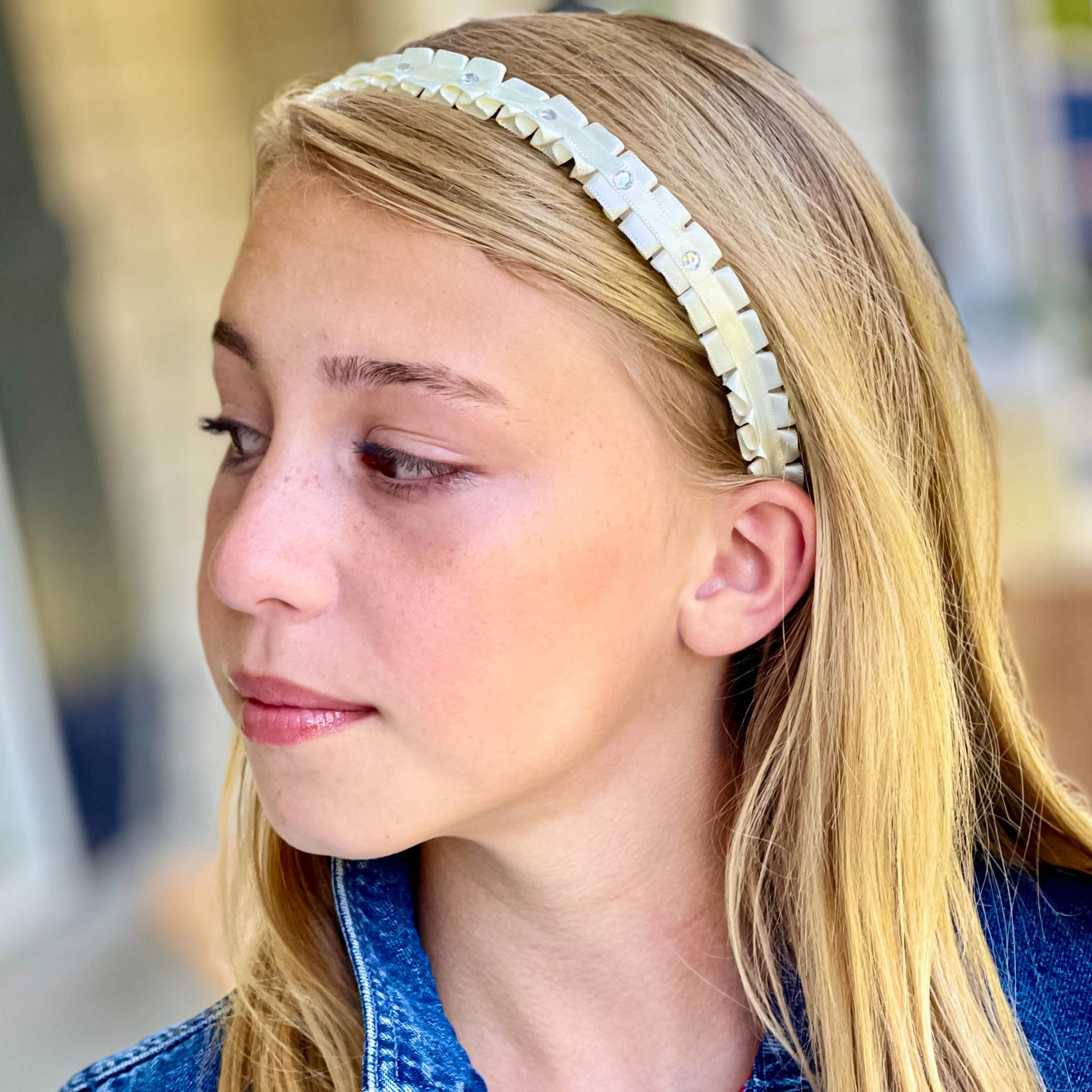 ivory rhinestone headband