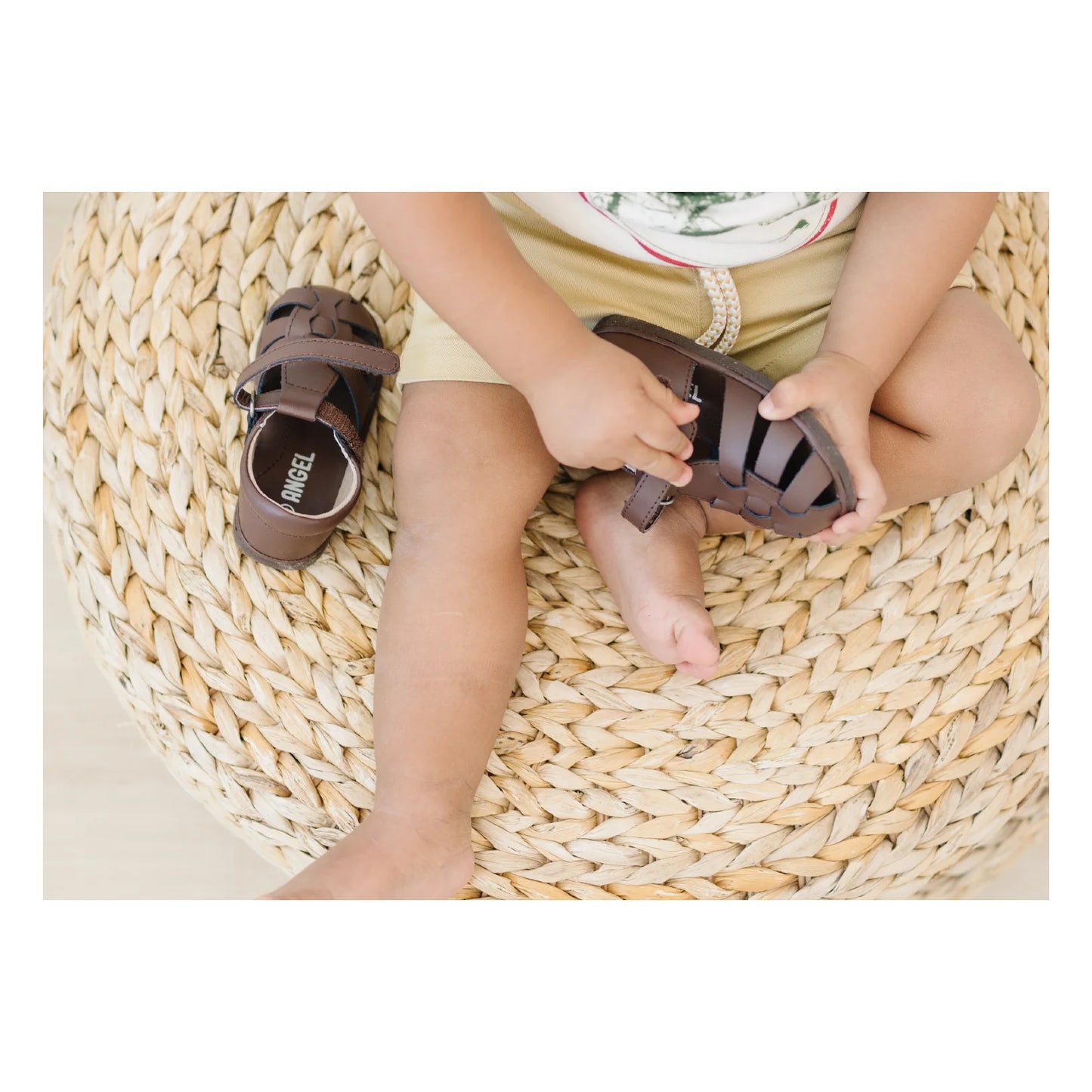 L'Amour -Mack Leather Fisherman Brown Sandal