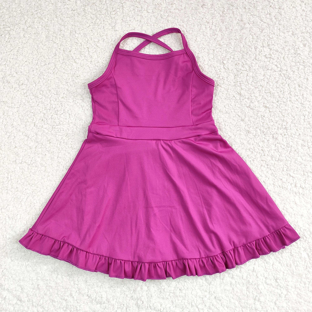magenta athletic twirl dress