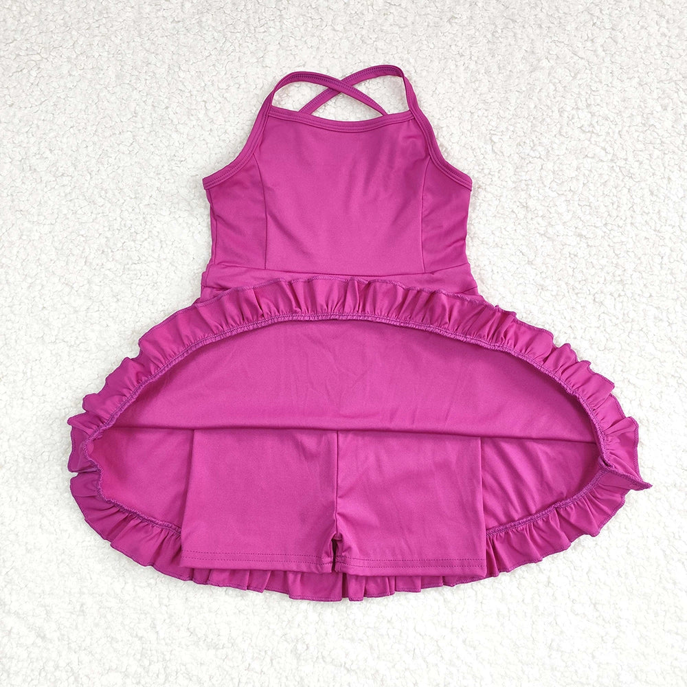 magenta athletic twirl dress