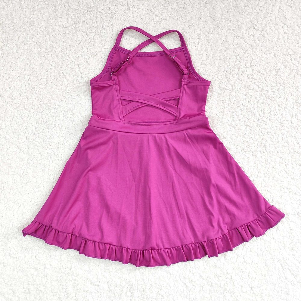 magenta athletic twirl dress