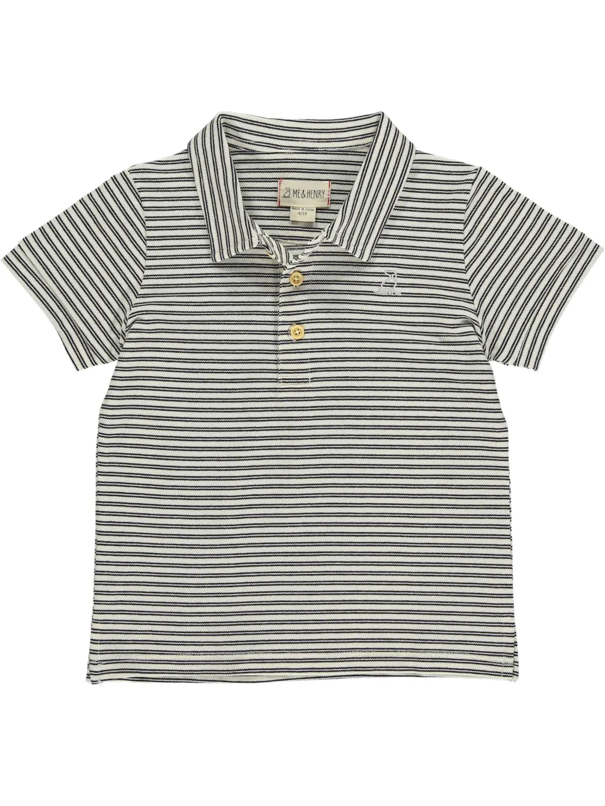 me & henry black/cream polo