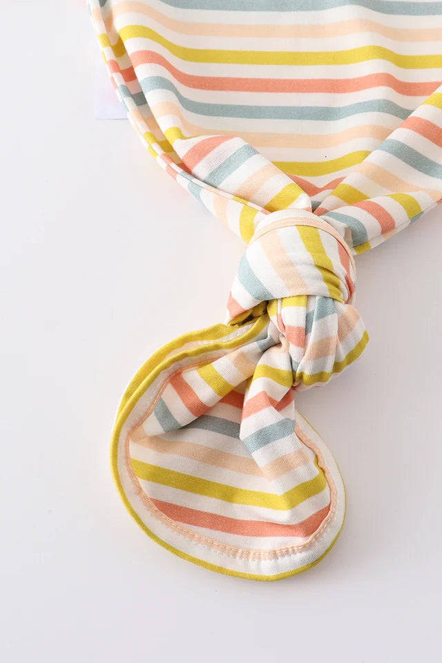 multicolored stripe gown set
