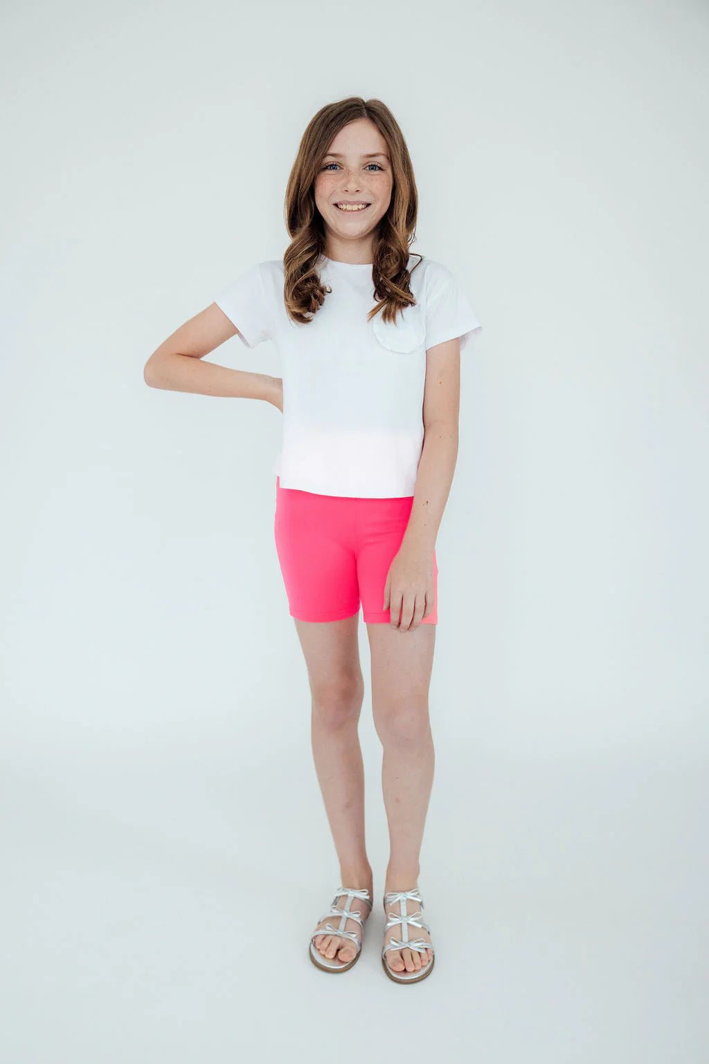 neon pink twirl shorts
