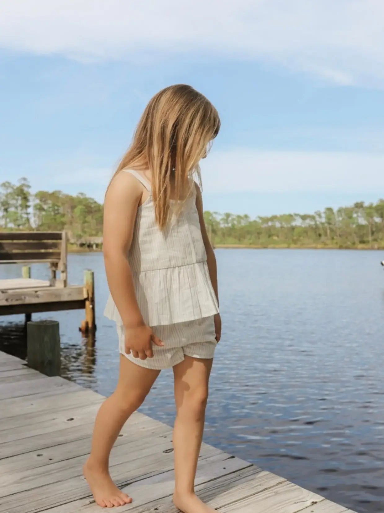 peplum top in Le stripes