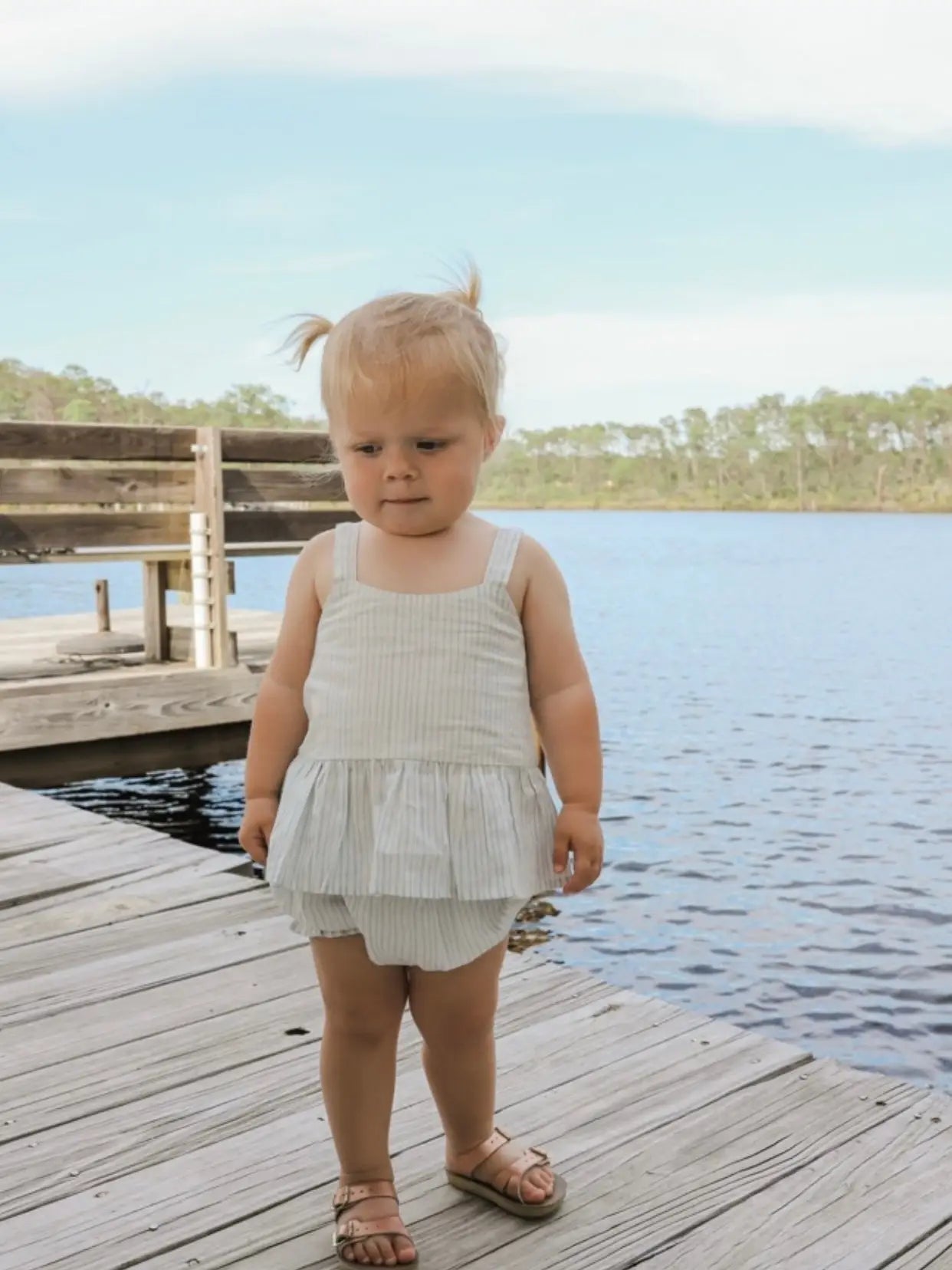 peplum top in Le stripes