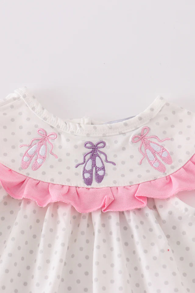 pink ballet embroidery bloomer set